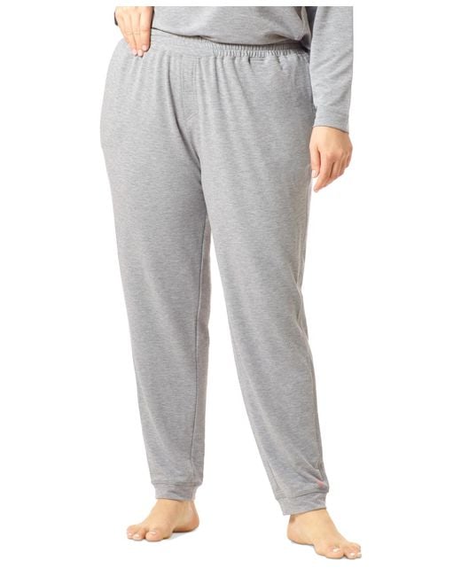 Hue Gray ® Plus Size Solid Cuffed Lounge Pants