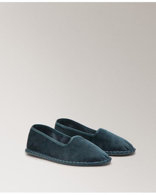 Mango Blue Velour Shoes