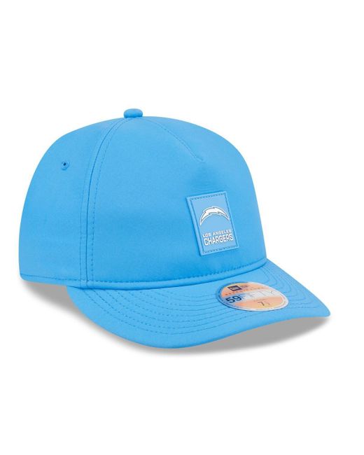 KTZ Blue Los Angeles Chargers 2025 Sideline Retro Crown 59fifty Fitted Hat for men