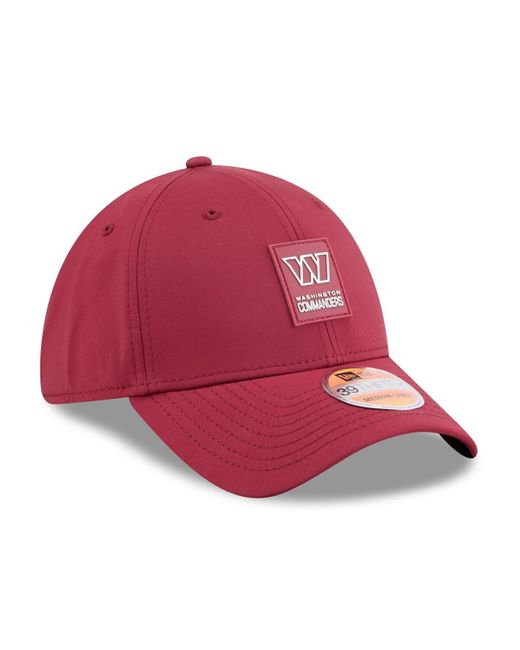KTZ Red Washington Commanders 2025 Sideline 39thirty Flex Hat for men