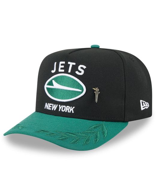 KTZ Black/green New York Jets 2025 Nfl Draft On Stage A-frame 59fifty Fitted Hat for men
