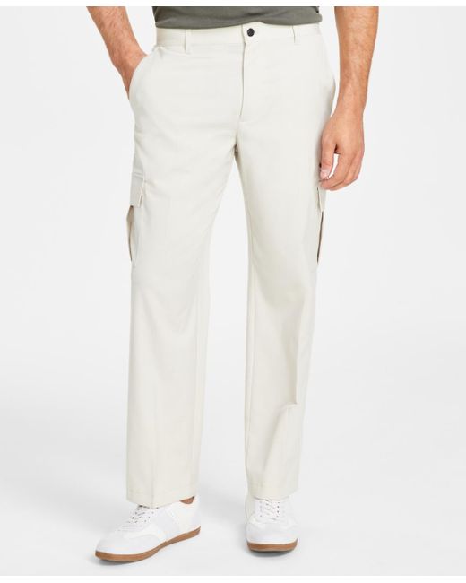 INC International Concepts White Kaz Regular-fit Utility Pants for men