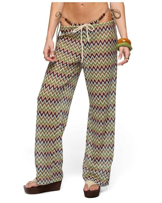 Edikted Natural Mindee Zigzag Crochet Pants