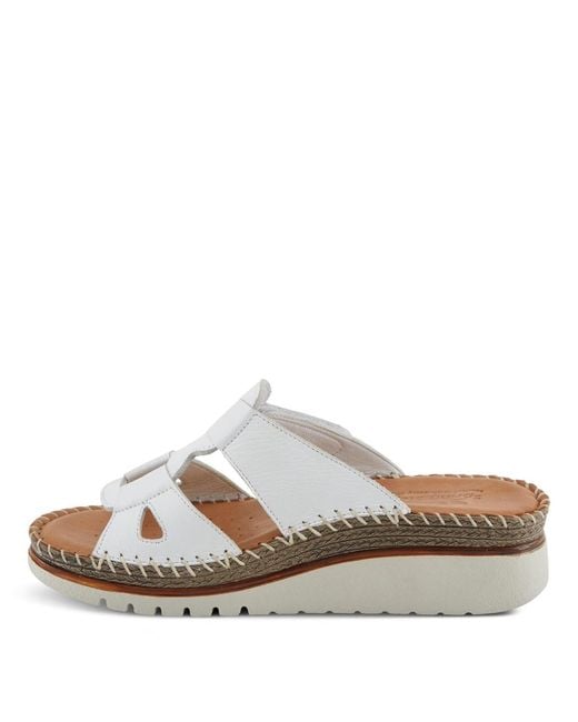 Spring Step White Montera Leather Slide