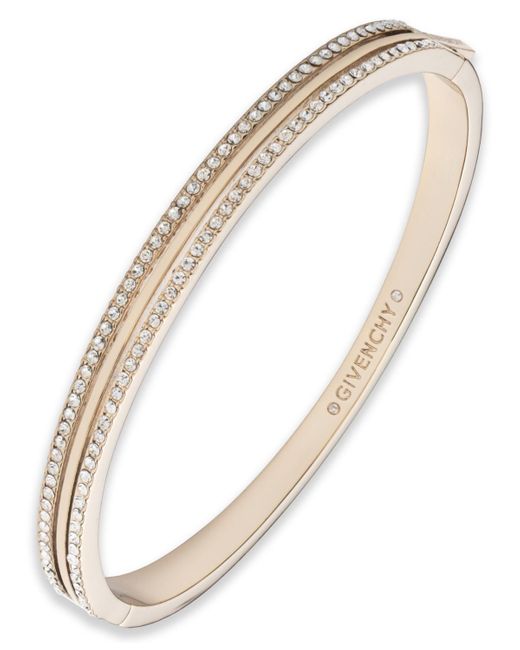 Givenchy Metallic Crystal Stone Gold-tone Bangle Bracelet