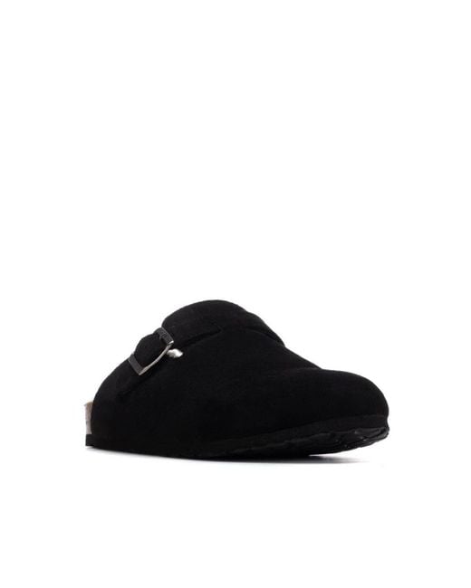Xti Black Winter Suede Clogs By