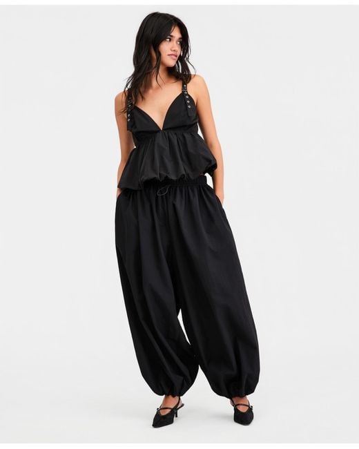 BarIII Black Nylon Balloon Pants