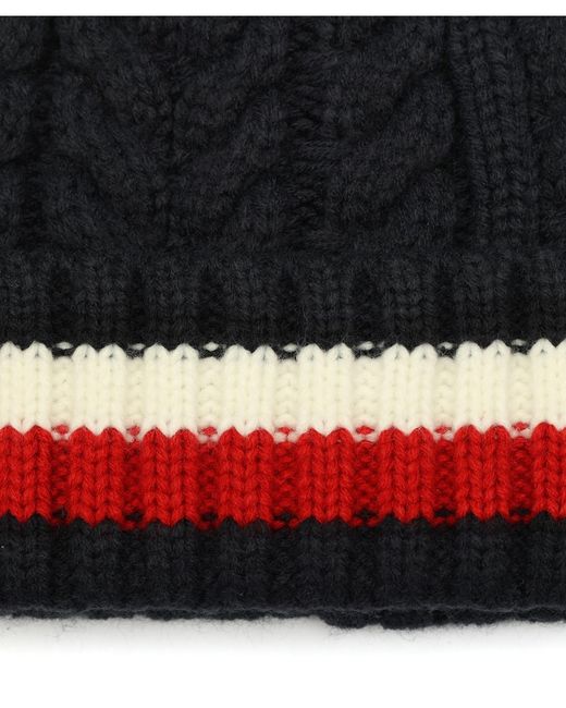 Tommy Hilfiger Black Cable Global Cuff Beanie for men