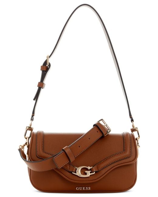 Guess Brown Dea Small Flap Shoulder Bag