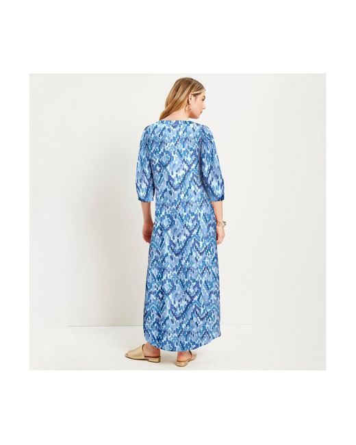 June + Vie Blue June + Vie June + Vie Boho Maxi Dress