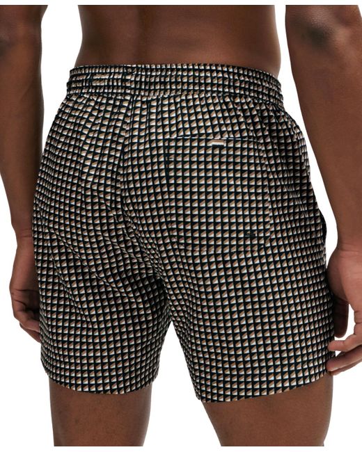 Boss Black Boss By Micro-print Quick-drying Swim Shorts for men