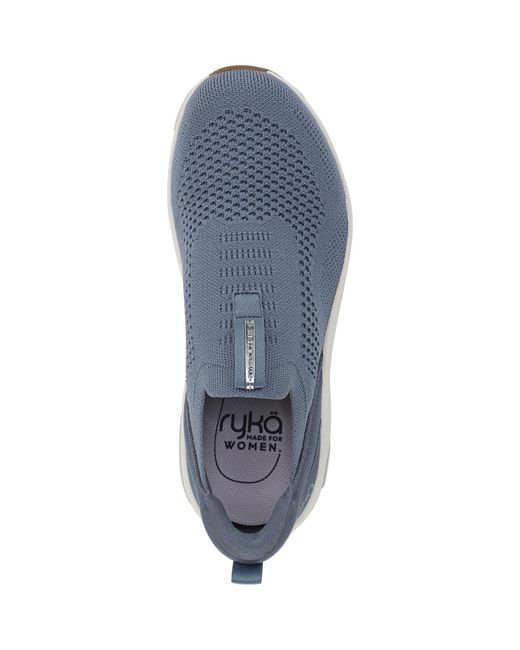 Ryka Blue Devotion Max Knit Slip On Walking Sneakers