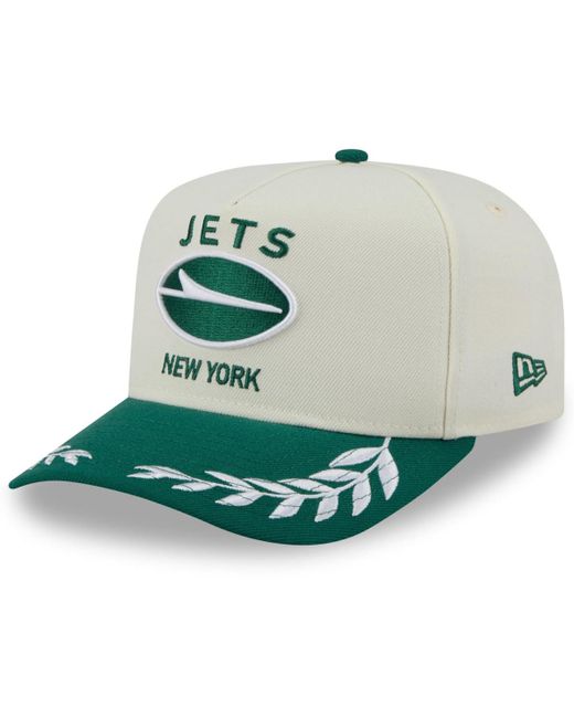 KTZ Cream/green New York Jets 2025 Nfl Draft A-frame 9fifty Snapback Hat for men