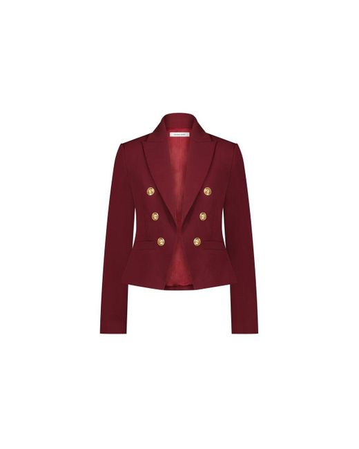 The Noli Shop Red Gabrielle Double Breasted Blazer