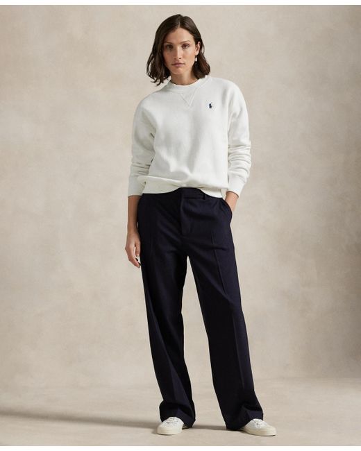 Polo Ralph Lauren White Fleece Crewneck Sweatshirt