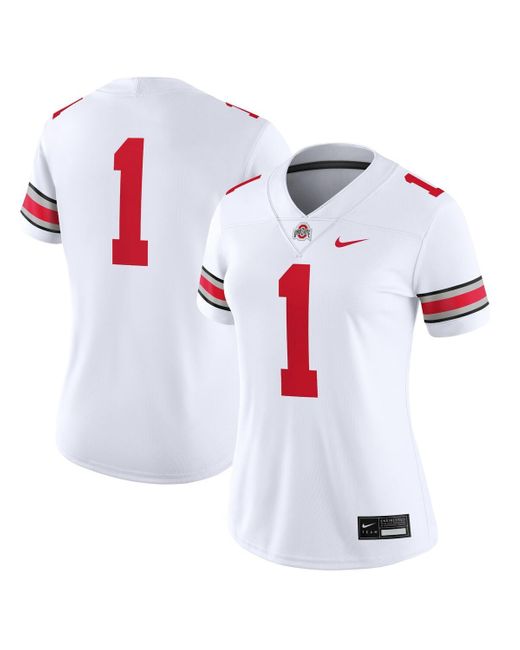 Nike White 1 Ohio State Buckeyes Game Jersey