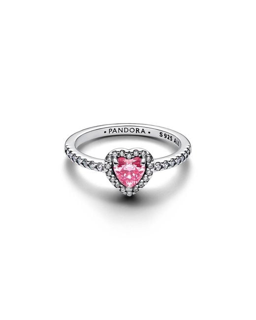Pandora Elevated Pink Heart Ring
