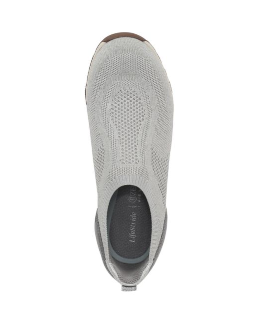 LifeStride White Respect Round Toe Slip On Sneakers
