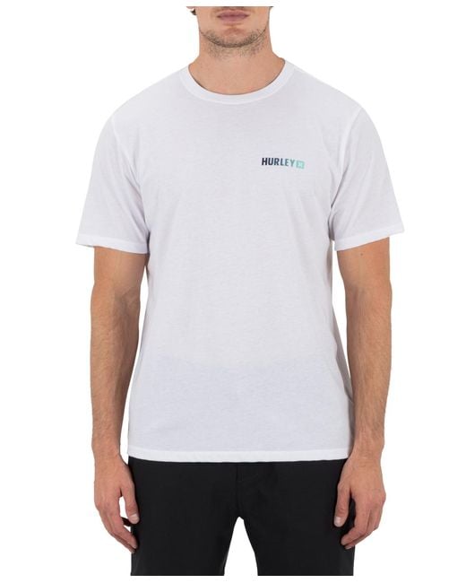 Hurley White Fern Gradient Short Sleeve T-shirt for men