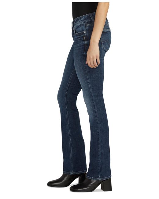 Silver Jeans Co. Blue Elyse Mid Rise Comfort Fit Slim Bootcut Jeans