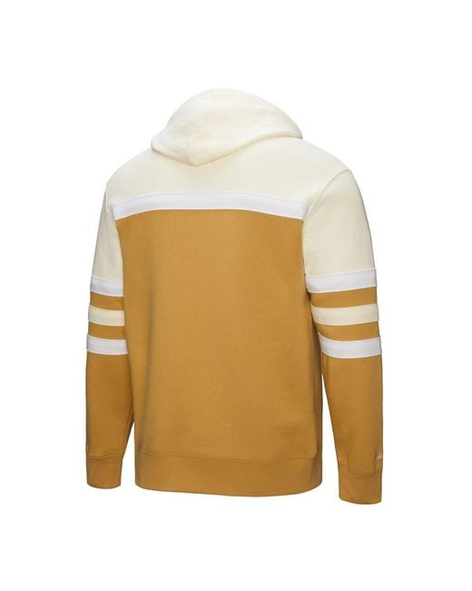 Mitchell & Ness Natural Tan/cream Cincinnati Reds Head Coach Pullover Hoodie for men