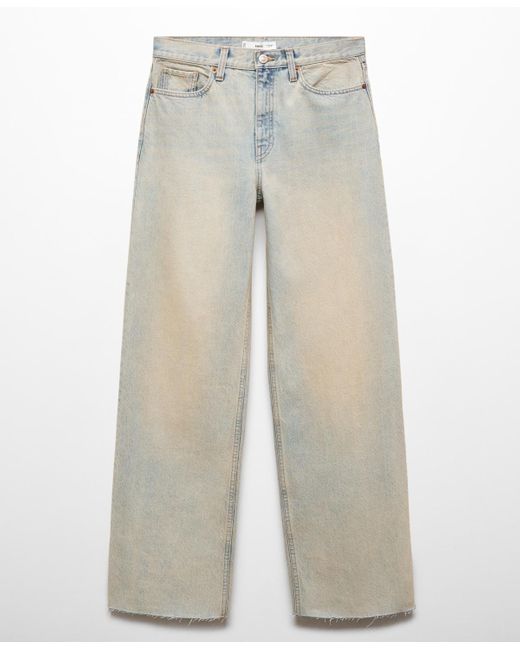 Mango Gray High-waist Wide Leg Jeans