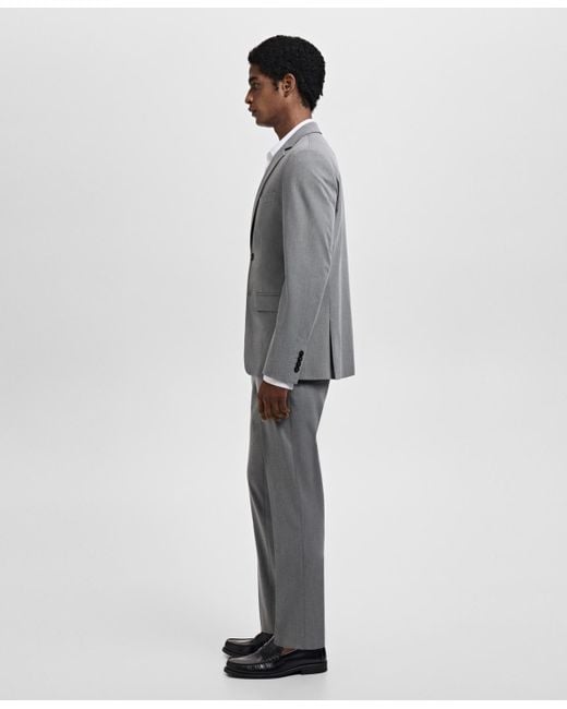 Mango Gray Stretch Fabric Super Slim-fit Suit Pants for men
