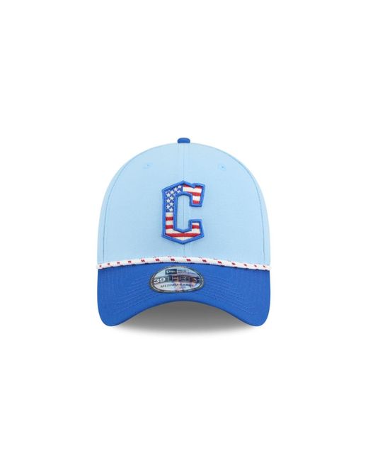 KTZ Light Blue/blue Cleveland Guardians 2025 Fourth Of July 39thirty Flex Hat for men