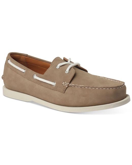 Club Room Rubber Boat Shoes, Created For Macy's in Taupe (Gray) for Men ...