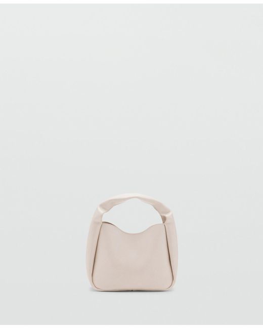 Mango White Mini Leather Effect Handbag