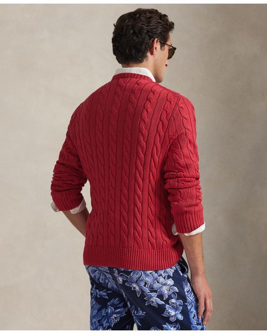 Polo Ralph Lauren Red Cable-knit Cotton Sweater for men