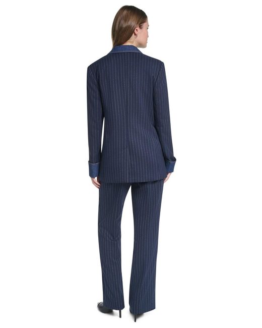 Karl Lagerfeld Blue Button-front Collared Jacket