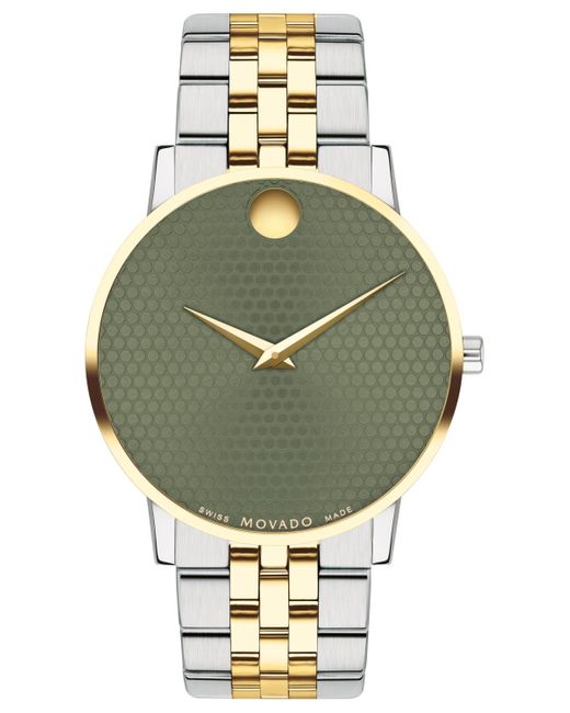 Movado Gray Swiss Museum Classic Gold Pvd Stainless Steel Bracelet Watch 40mm for men