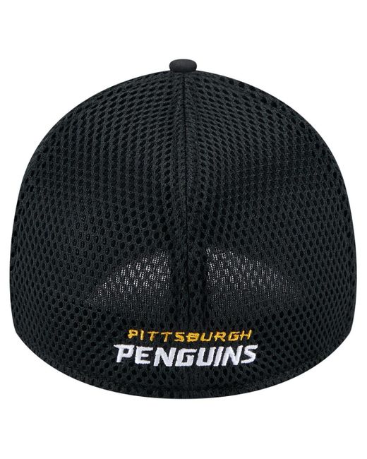 KTZ Blue Pittsburgh Penguins Linear Featherweight 39thirty Flex Hat for men