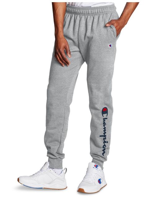 Champion Gray Powerblend Fleece jogger Pants for men