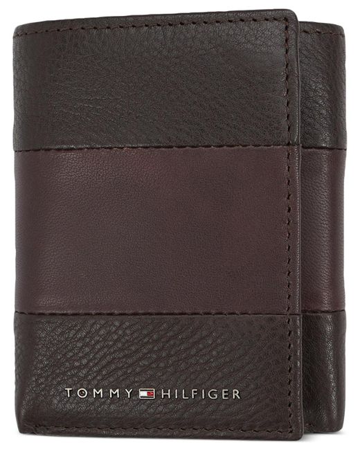 Tommy Hilfiger Black Rfid Trifold Wallet for men