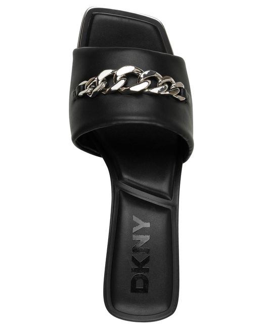 DKNY Black Jileen Chain Sandals