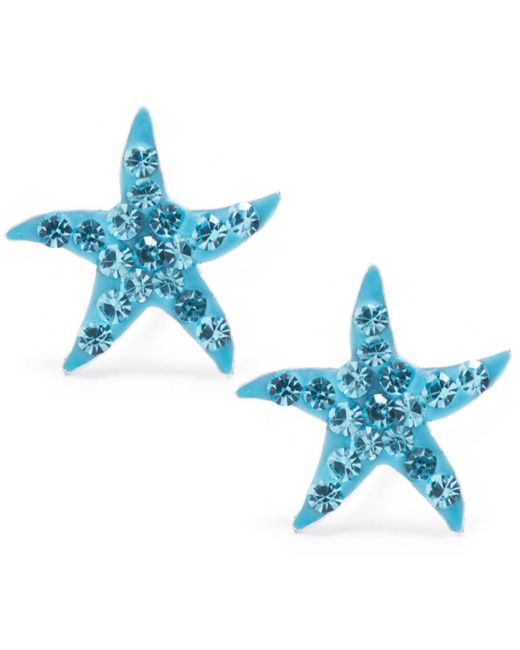 Giani Bernini Blue Pave Crystal Starfish Stud Earrings Set