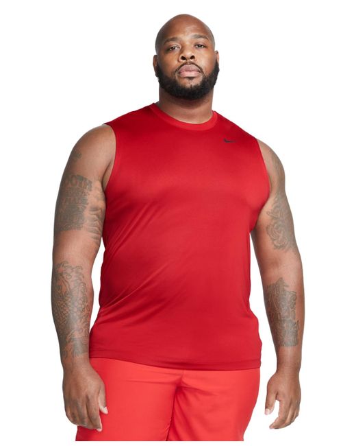 Nike Red Legend Dri-fit Sleeveless Fitness T-shirt for men