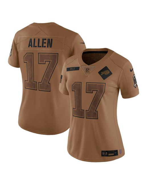 Nike Brown Josh Allen Distressed Buffalo Bills 2023 Salute To Service Limited Jersey