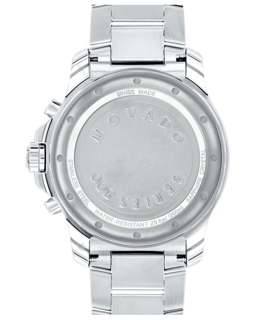 Movado Metallic Series 800 Swiss Quartz Chronograph Performance Steel Watch for men