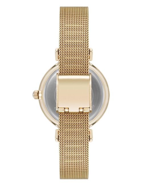Anne Klein Metallic Quartz Premium Round Stainless Steel Mesh Watch