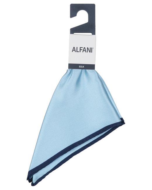 Alfani Blue Silk Solid Rolled Border Pocket Square for men