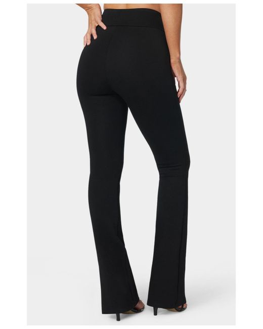 Bebe Blue Twisted Waist Flared Leg Pant