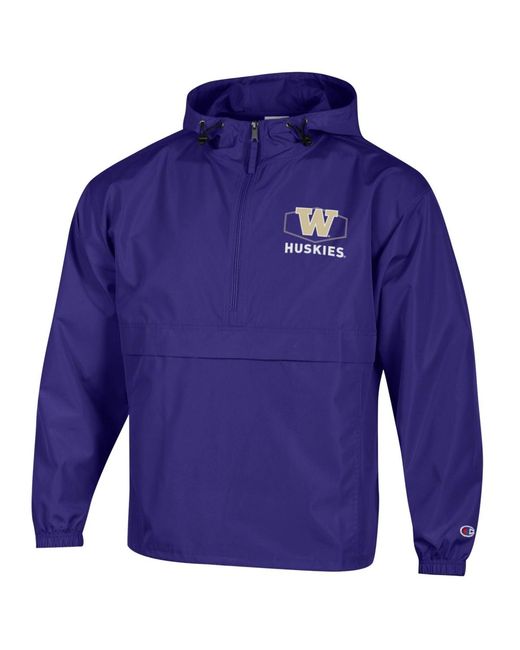 Champion Blue Washington Huskies Delay Packable Half-zip Jacket for men