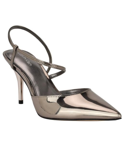 Calvin Klein Metallic Cordera Strappy Stiletto Pumps