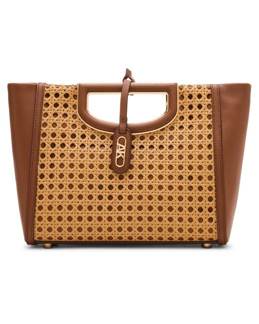 Anne Klein Brown Caning Small Satchel Bag