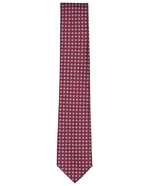Club Room Red Ascot Neat Pattern Tie for men