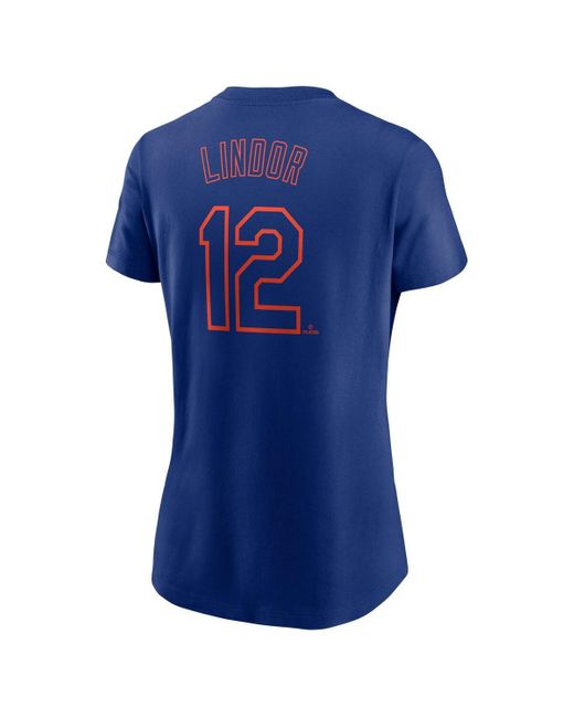Nike Blue Francisco Lindor New York Mets Fuse Name Number T-shirt