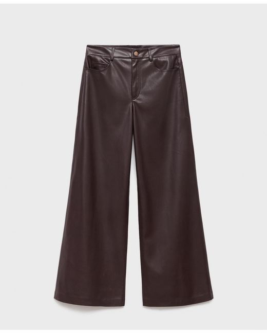 Mango Multicolor Leather-effect Straight Pants
